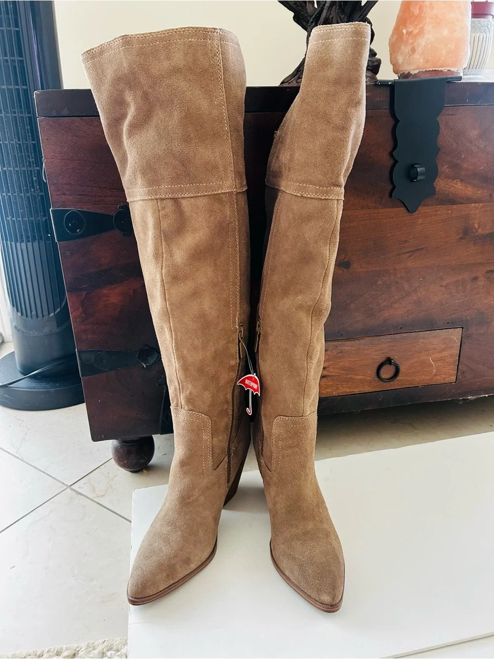 Blondo Windie Waterproof Tan boots over the knee suede boots 7